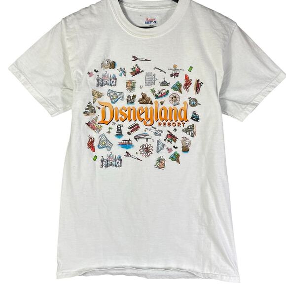 Disney Parks Disneyland Attractions Timeline Tee Small Hanes Beefy-T 100% Cotton - Picture 1 of 10